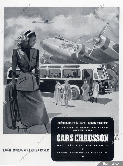 Cars Chausson 1949 Avion, Autobus, Air France, Mozin