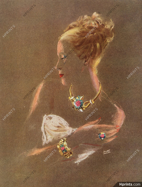 Mauboussin 1946 Flower Bracelet, Necklace, Ring Pierre Pagès