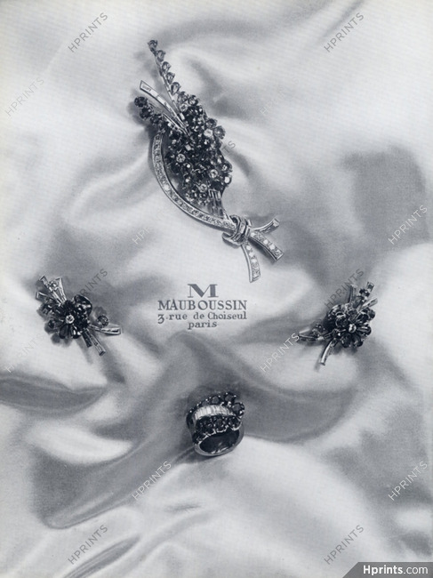 Mauboussin 1939 Clips, Brooch, Earrings Art Deco