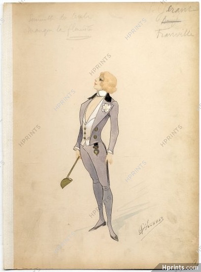 Alfred CHOUBRAC 1890 Costume Design, The Croupier, Gerand de la Roulette