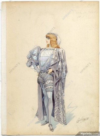 Alfred CHOUBRAC 1896 Costume Design ''Les Amoureux de Venise'', Duc Come de Médicis, Casino de Paris