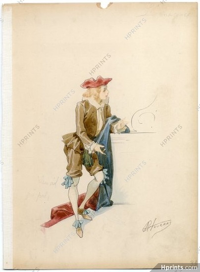 Alfred CHOUBRAC 1890 Costume Design, The Innocent, Le Marié