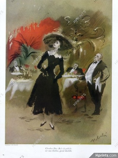 Christian Dior 1947 at the Maxim's Restaurant, Sygur, Lila de Nobili