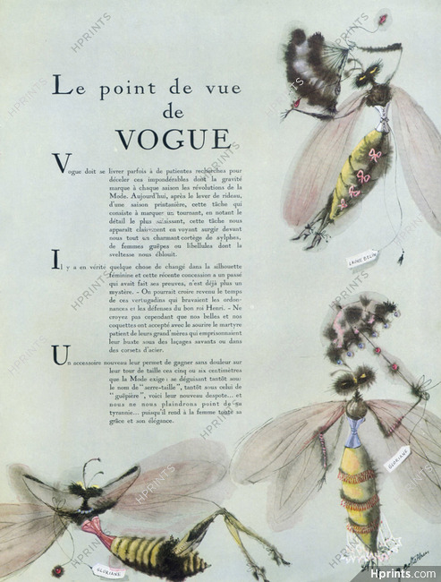 Giulio Coltellacci 1947 Laure Belin & Gloriane (Corsets), Wasp, dragonfly