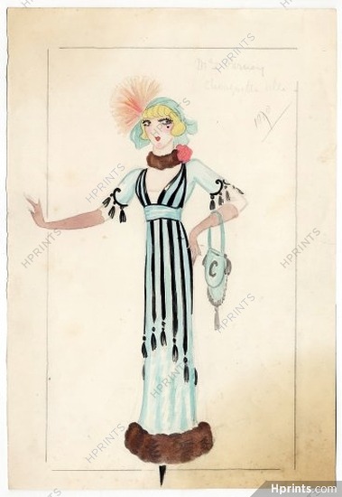 Jenny Carré 1934, Marguerite Perney, "Chouquette", Elegant Parisienne, Original costume design