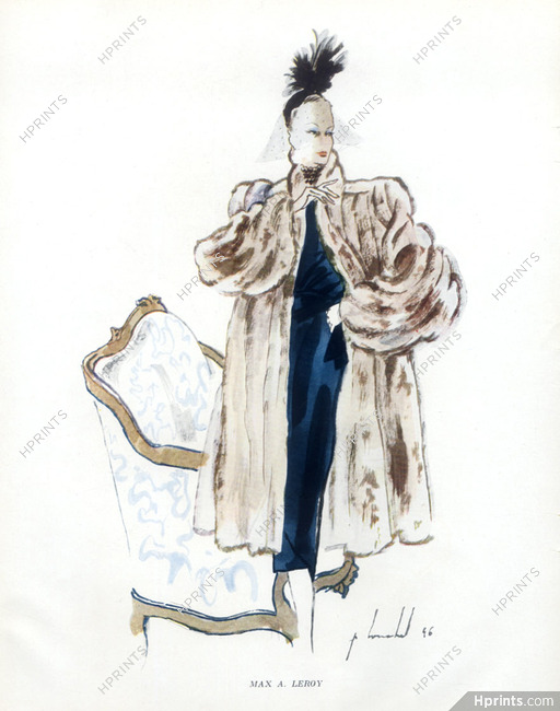 Pierre Louchel 1946 Fourrures Max A. Leroy, fur coat