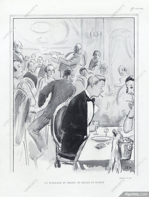SEM (Georges Goursat) 1924 Prince de Galles, caricature