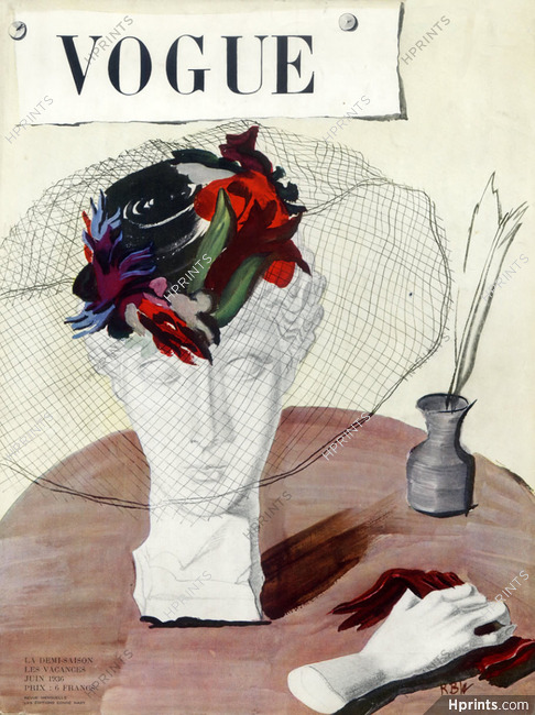 René Bouët-Willaumez 1936 Vogue Original Cover, Louise Bourbon