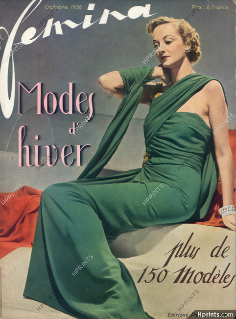 Femina Original Cover 1936 Evening Gown, Fashion photography