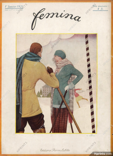Lorenzi 1921 Femina Original Cover, skiing