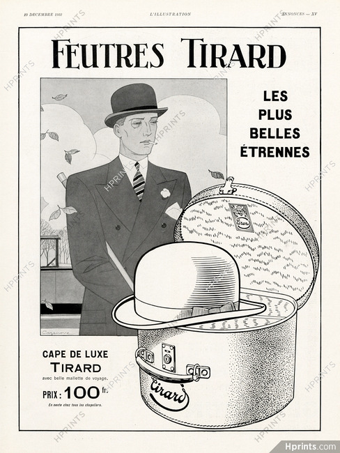 Tirard (Men's Hats) 1932 G. Cazenove, hatbox