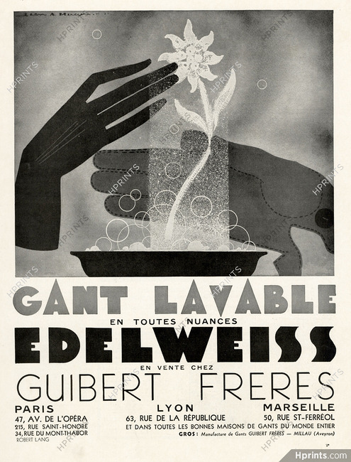 Guibert Frères (Gloves) 1931 Edelweiss, Jean Adrien Mercier