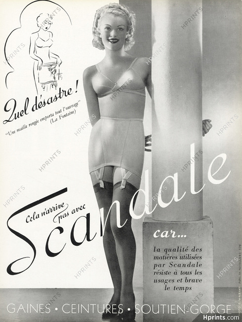 Scandale (Lingerie) 1938 Photo G. Marant, Girdle, Bra