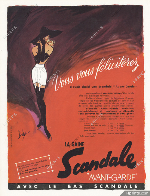 Scandale (Lingerie) 1956 Girdle Avant-Garde Pin-up Diaz