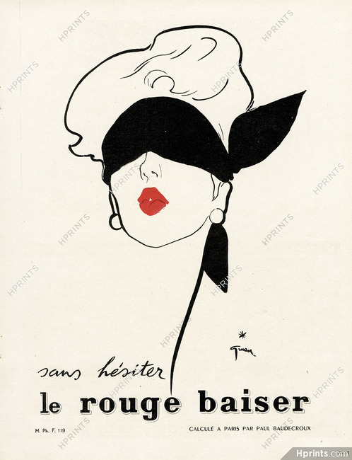 Rouge Baiser 1949 René Gruau (Scarf A), Lipstick