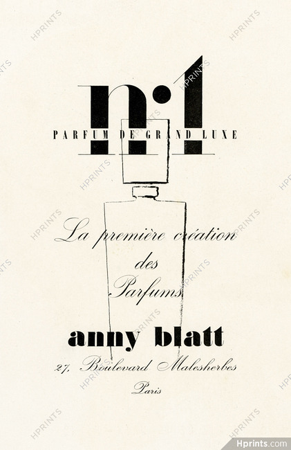 Anny Blatt (Perfumes) 1946 N°1