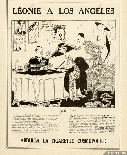 Abdulla 1923 Léonie à Los Angeles n°6, Fish, Le Contrat