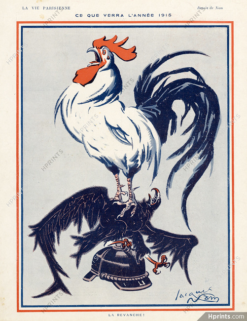 Jacques Nam 1915 German Helmet, Eagle, Cockerel, Rooster
