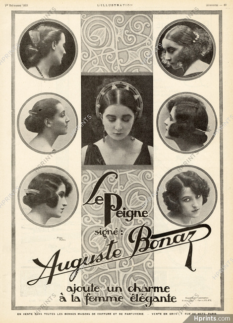 Auguste Bonaz 1923 Hairstyle, Combs (L)