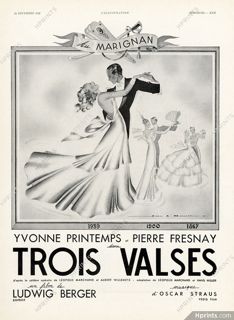 Jean Adrien Mercier 1938 "Trois Valses" Yvonne Printemps & Pierre Fresnay