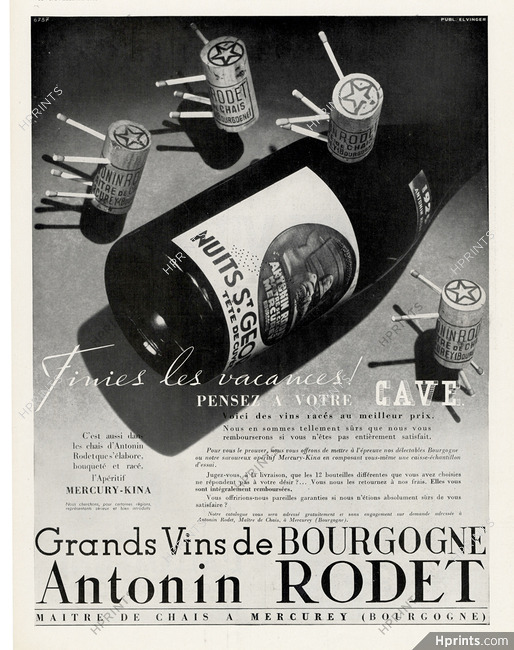 Antonin Rodet Bourgogne 1938 Nuits St Georges