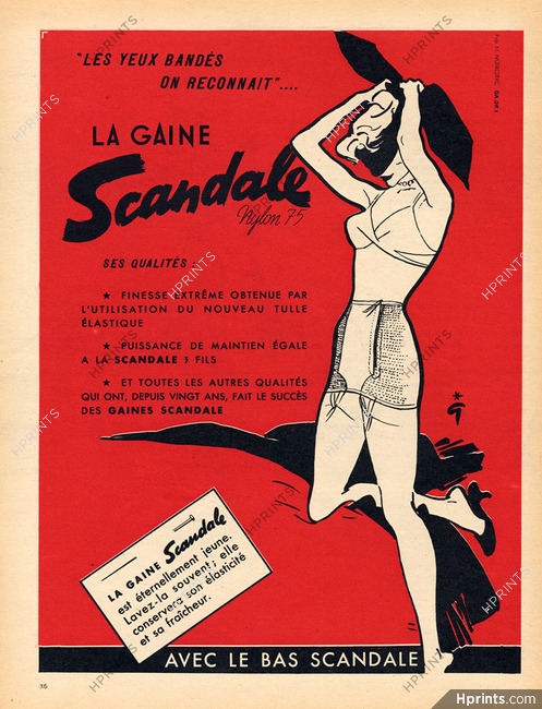 Scandale (Lingerie) 1952 girdle, René Gruau