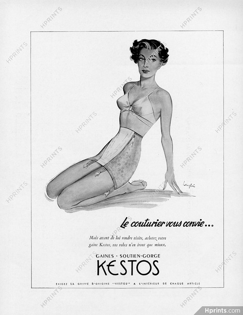 Kestos (Lingerie) 1951 Bra Girdle J.Langlais