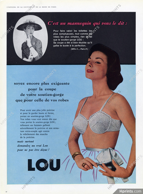 Lou (Lingerie) 1958 bra — Advertisement