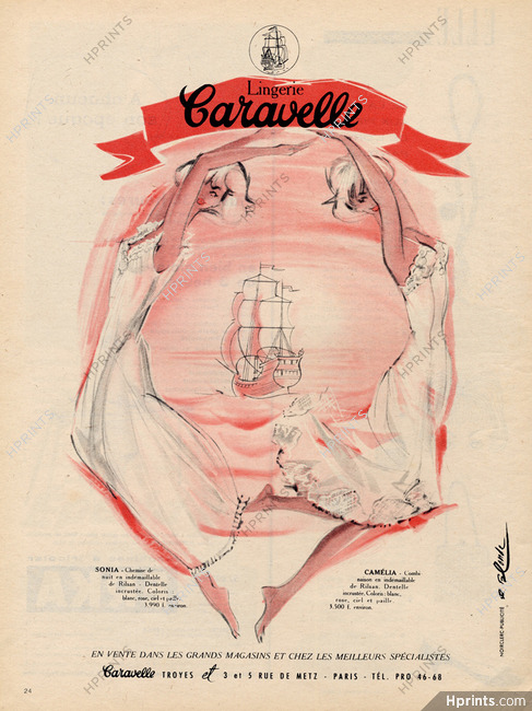 Caravelle (Lingerie) 1958 nightwear, Roger Blonde