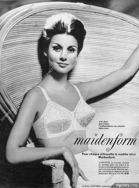 1966 Maidenform Dreamliner Bra woman photo Venice Italy Picture vintage  print Ad