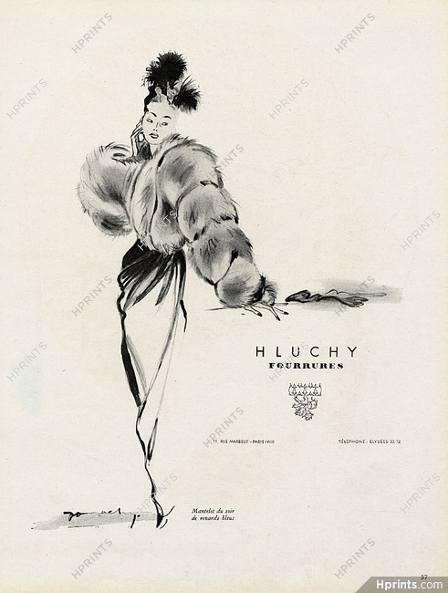 Hluchy 1947 Demachy Fur Fashion Illustration