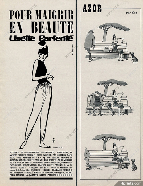 Lisette Parienté 1955 René Gruau, Amaigrissants Clothes