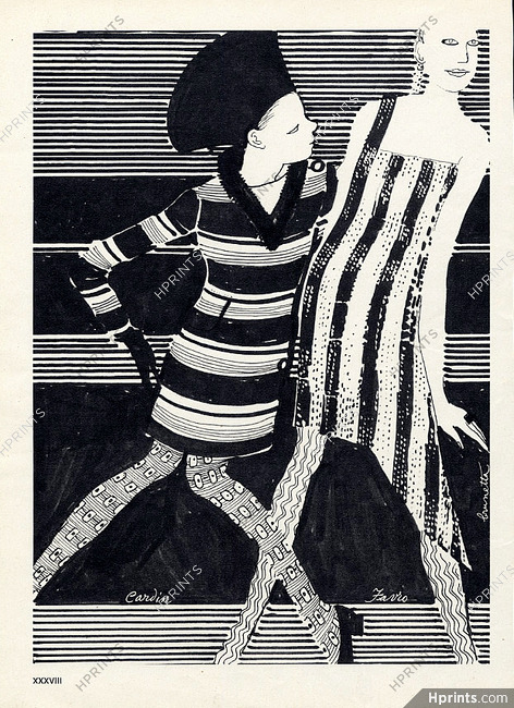 Brunetta 1966 Cardin & Javro Fashion Illustration