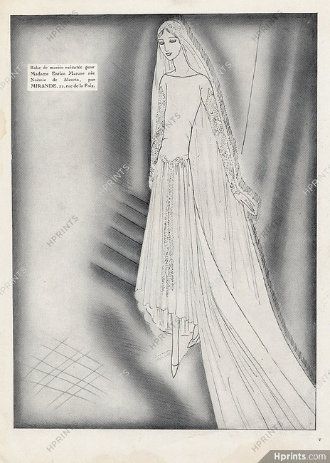Mirande 1928 Wedding Dress, Madame Enrico Marone