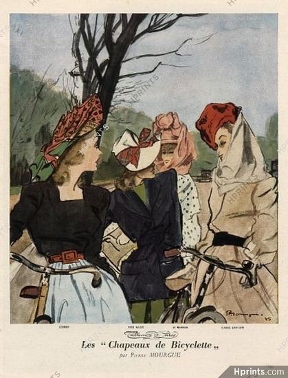 Les "Chapeaux de Bicyclette", 1945 - Pierre Mourgue, Bicycle Hats, Legroux, Rose Valois, Le Monnier, Claude Saint-Cyr