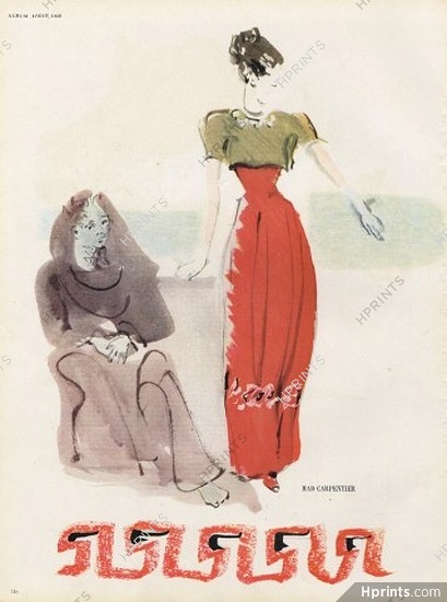 Mad Carpentier 1946 Christian Bérard, Fashion Illustration