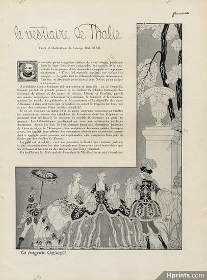 Le Vestiaire de Thalie, 1920 - George Barbier Pierrot, Harlequin, Masquerade Ball, Text by George Barbier, 4 pages