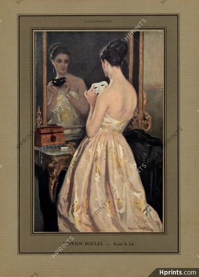 Cyprien Boulet 1924 ''Avant le Bal'' Masquerade ball