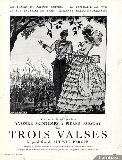Guy Arnoux 1938 Movie ''Trois Valses'' Yvonne Printemps