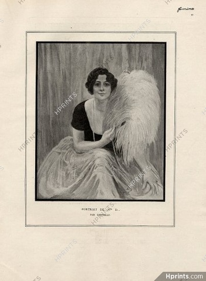 Cappiello 1920 Portrait de Mlle D... Fan