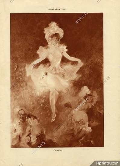 Jules Chéret 1926 ''Colombine'' Dancer