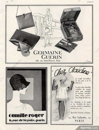 Germaine Guérin (Handbags) 1928 Toiletrie Bag, Camille Roger Hat