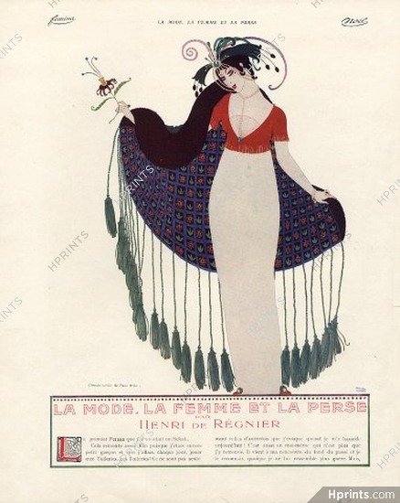 Paul Iribe 1912 La Mode, La Femme et la Perse, Henri de Régnier, Fashion Illustration