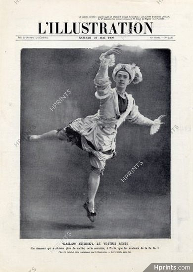 Waslaw Nijinsky 1909 Dancer, Russian Ballet