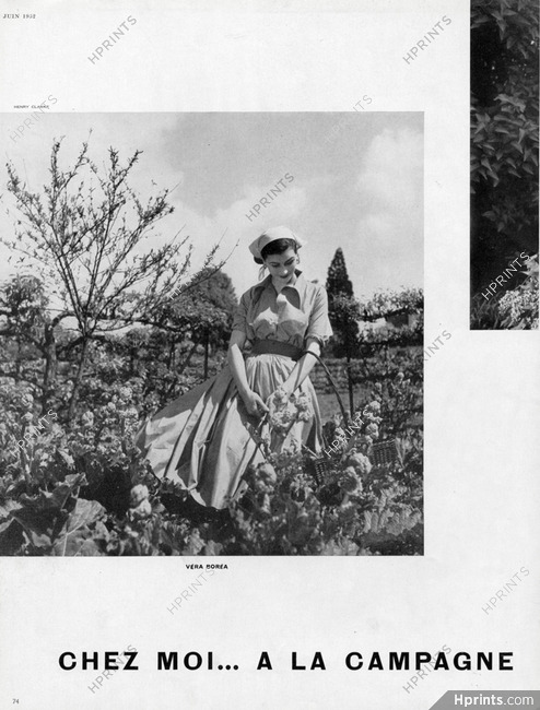 Véra Boréa (Couture) 1952 Robe paysanne, Photo Henry Clarke