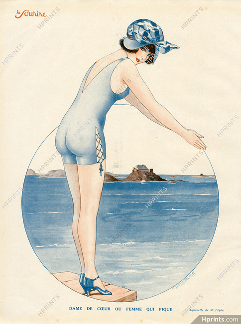 Maurice Pépin 1924 Dame de coeur ou Femme qui pique, Bathing Beauty