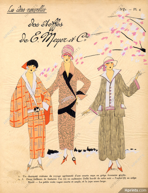 E. MEYER & Cie 1923 ''Les Idées Nouvelles de la Mode'' Fashion Art Deco Pochoir ''Très Parisien''