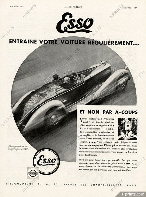 Esso (Motor Oil) 1932 Delage recommande...