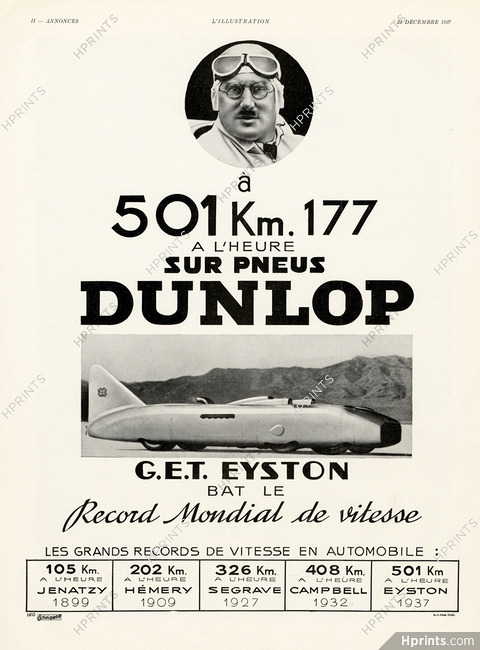 Dunlop 1937 G.E.T. Eyston world record