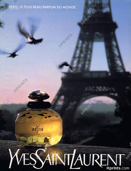 Yves Saint-Laurent (Perfumes) 1987 Paris (Version with white caption)